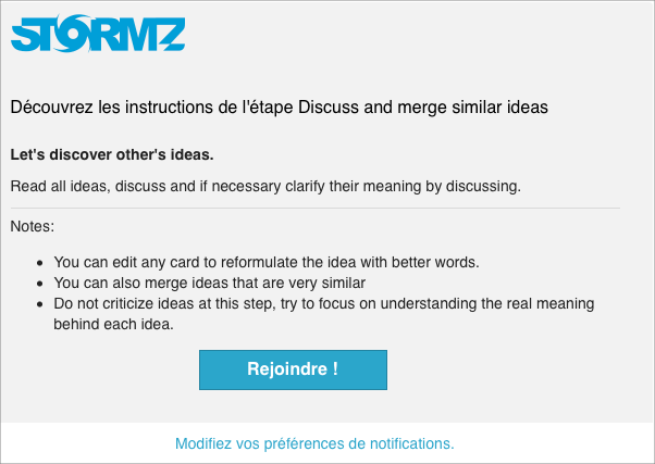 notification nouvelle etape mail