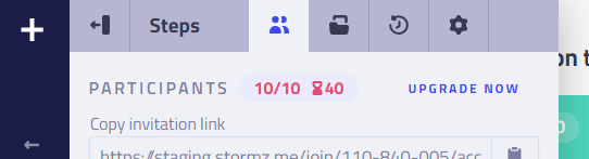 Upgrade button from the participant sidebar