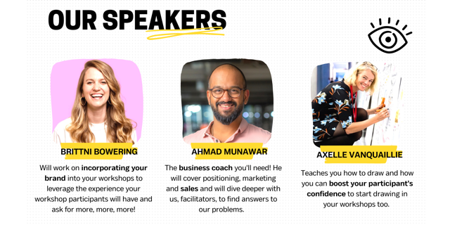 The speakers, Brittni Bowering, Ahmad Munawar and Axelle Vanquaillie